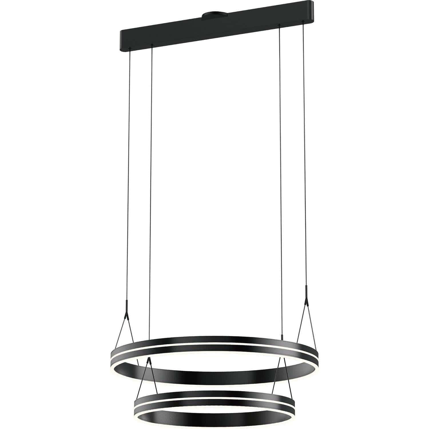 PageOne Lighting - Athena Two-Tier Round LED Chandelier - PP020250-SBB | Montreal Lighting & Hardware