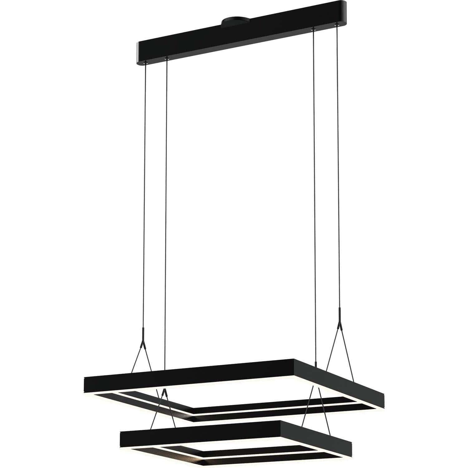 PageOne Lighting - Athena Two-Tier Square LED Chandelier - PP020252-SBB | Montreal Lighting & Hardware