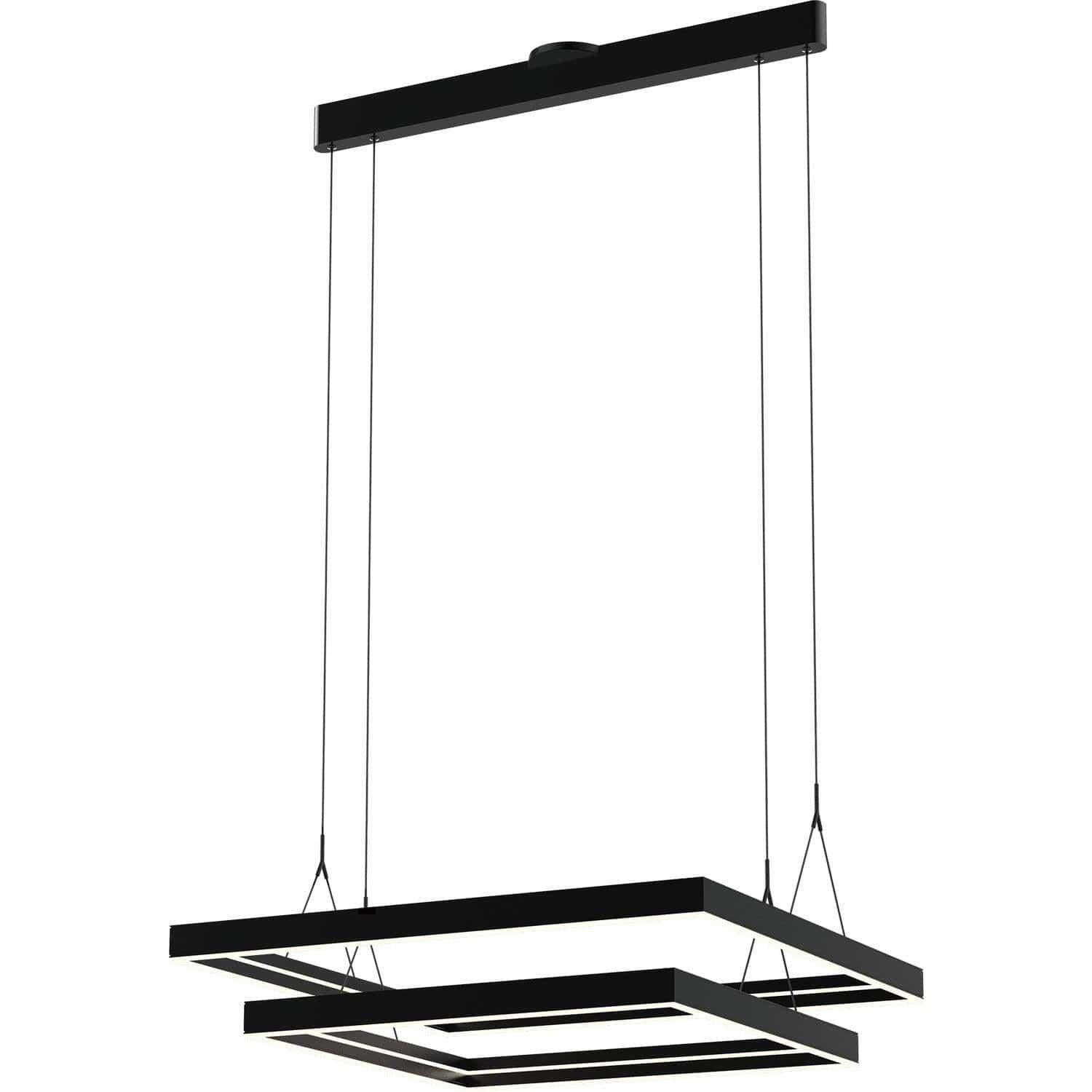 PageOne Lighting - Athena Two-Tier Square LED Chandelier - PP020253-SBB | Montreal Lighting & Hardware