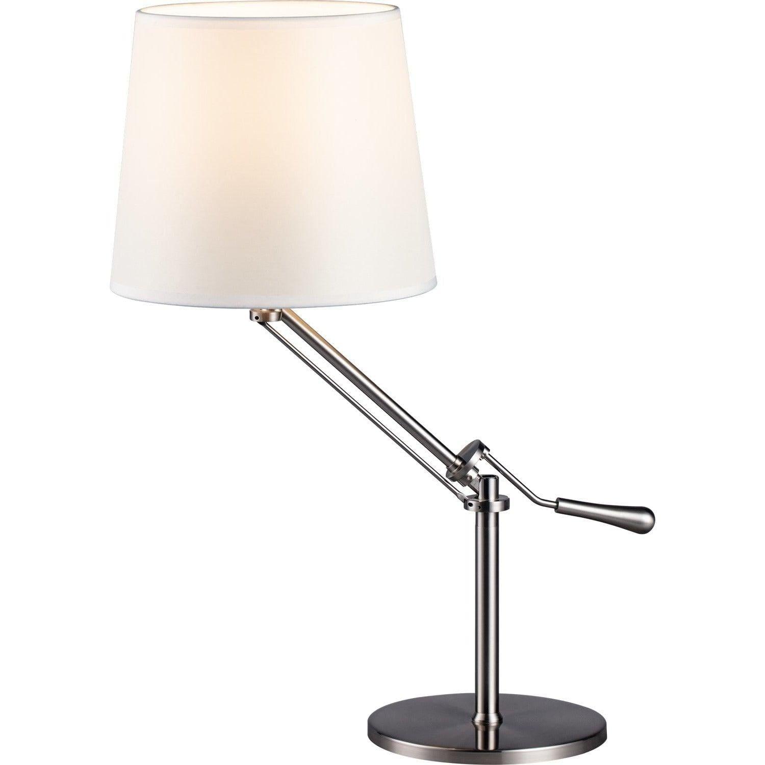 PageOne Lighting - Nero LED Table Lamp - PT140192-SN/WH | Montreal Lighting & Hardware