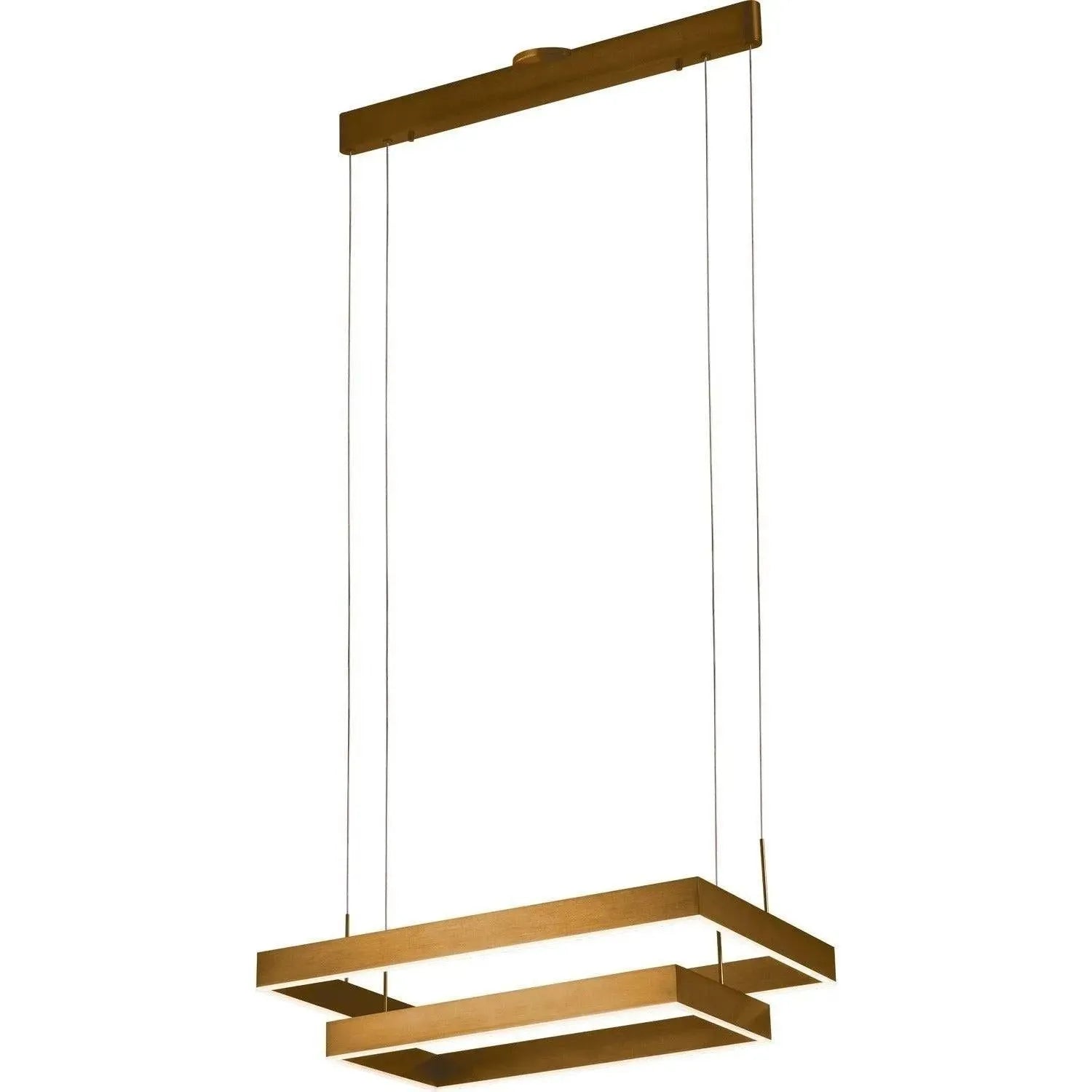 PageOne Lighting - Prometheus Two-Tier Rectangular LED Pendant - PP121153-BG | Montreal Lighting & Hardware