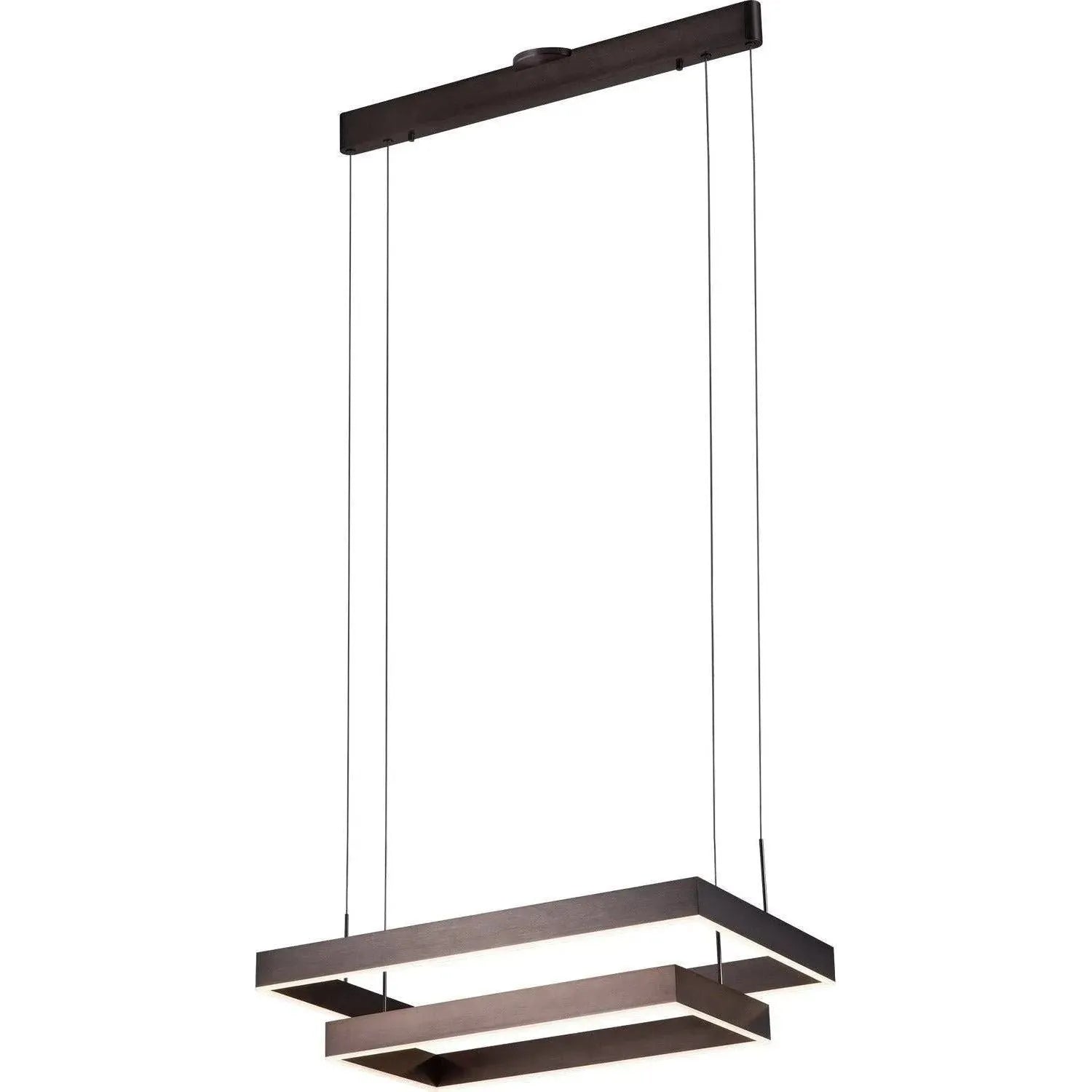 PageOne Lighting - Prometheus Two-Tier Rectangular LED Pendant - PP121153-BG | Montreal Lighting & Hardware