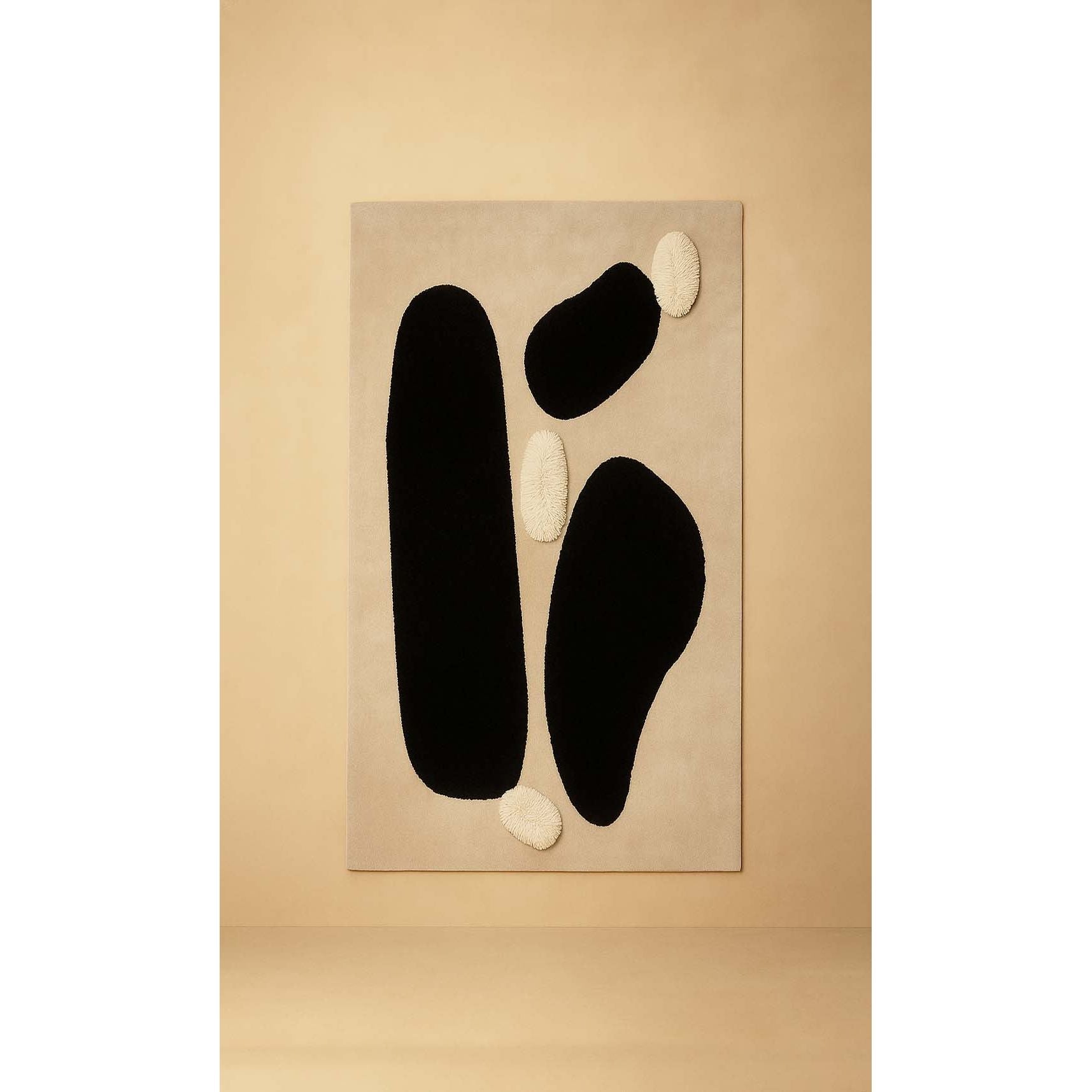 Dounia Home - DH-PEBTRIORG-28-BLU - Pebble Trio Organic Wool Rug - Artisan Carpet - Navy Teal