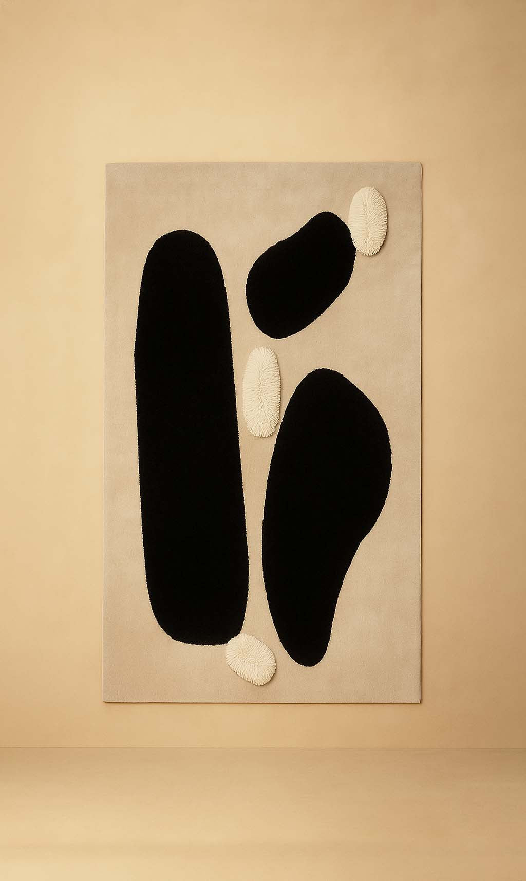 Dounia Home - DH-PEBTRIORG-28-BLU - Pebble Trio Organic Wool Rug - Artisan Carpet - Navy Teal