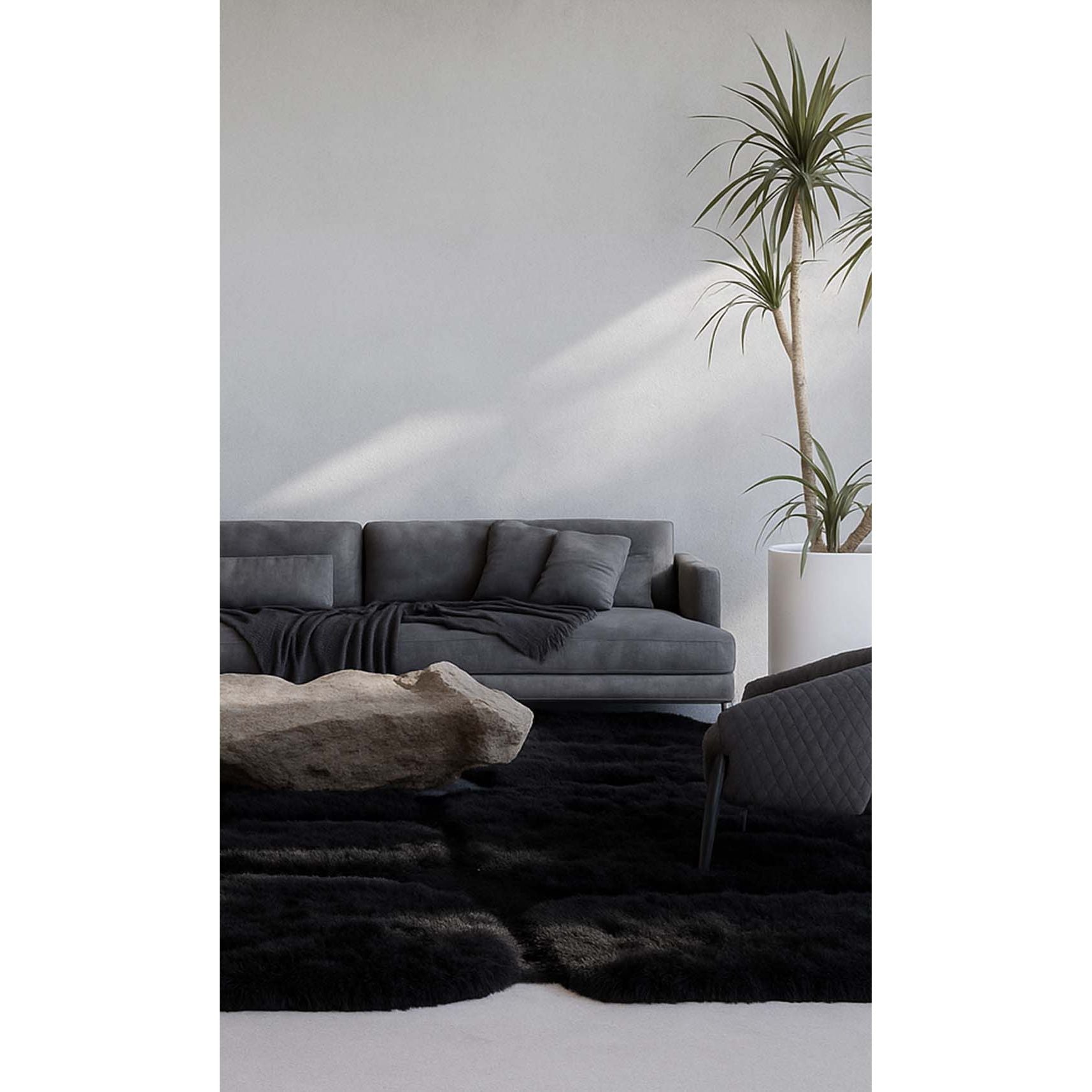 Dounia Home - DH-PEBORGWOO-28-TPE - Pebble Organic Wool Rug - Artisan Carpet - Taupe