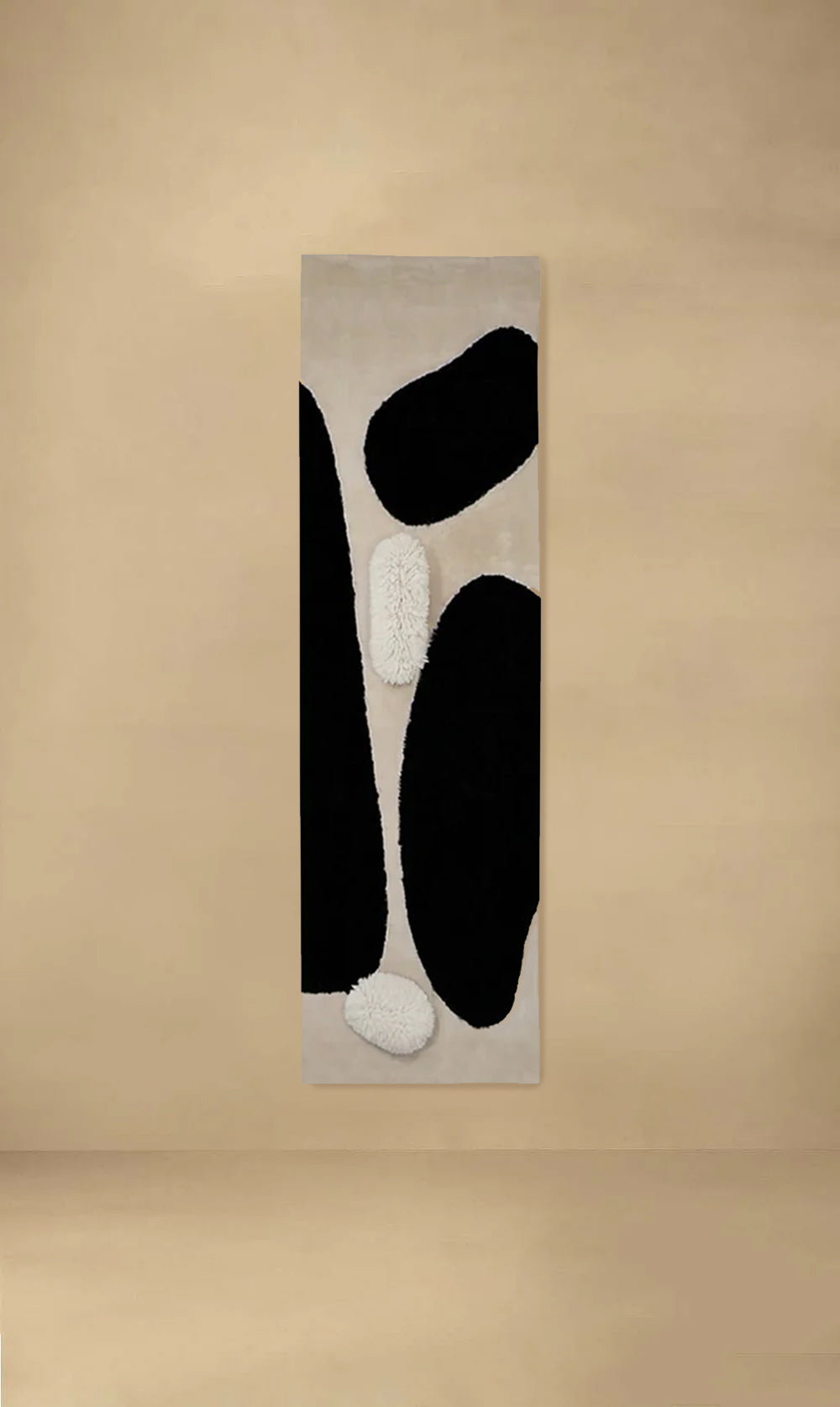 Dounia Home - DH-PEBTRIORG-BLU - Pebble Trio Organic Wool Runner Rug - Artisan Carpet - Navy Teal