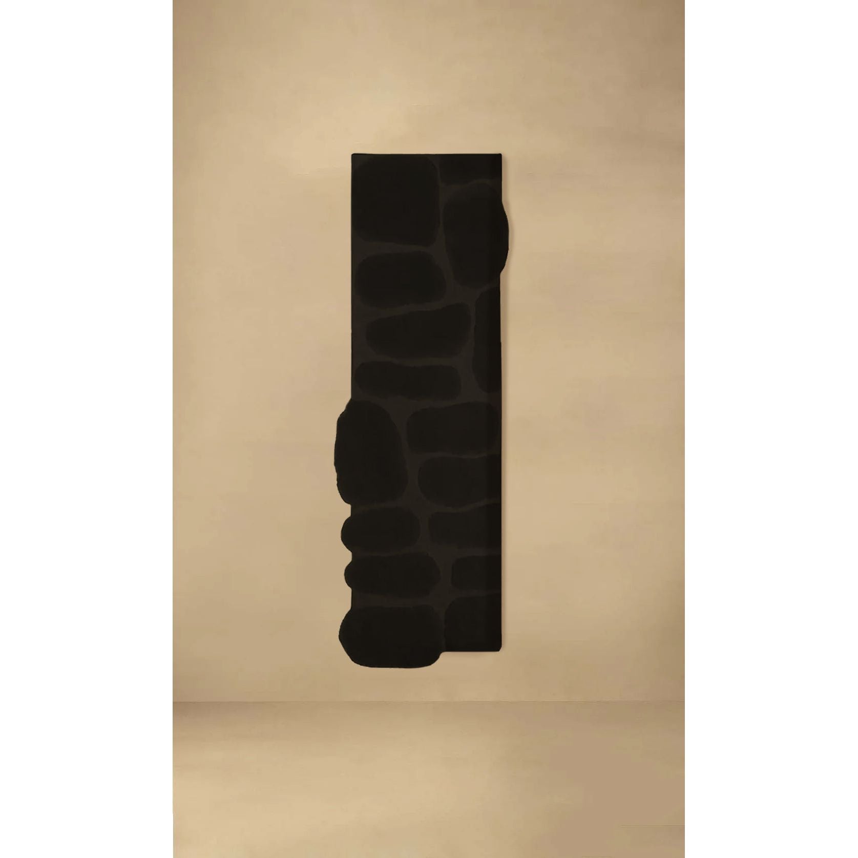 Dounia Home - DH-PEBORGWOORUN-BLK - Pebble Organic Wool Runner Rug - Artisan Carpet - Black