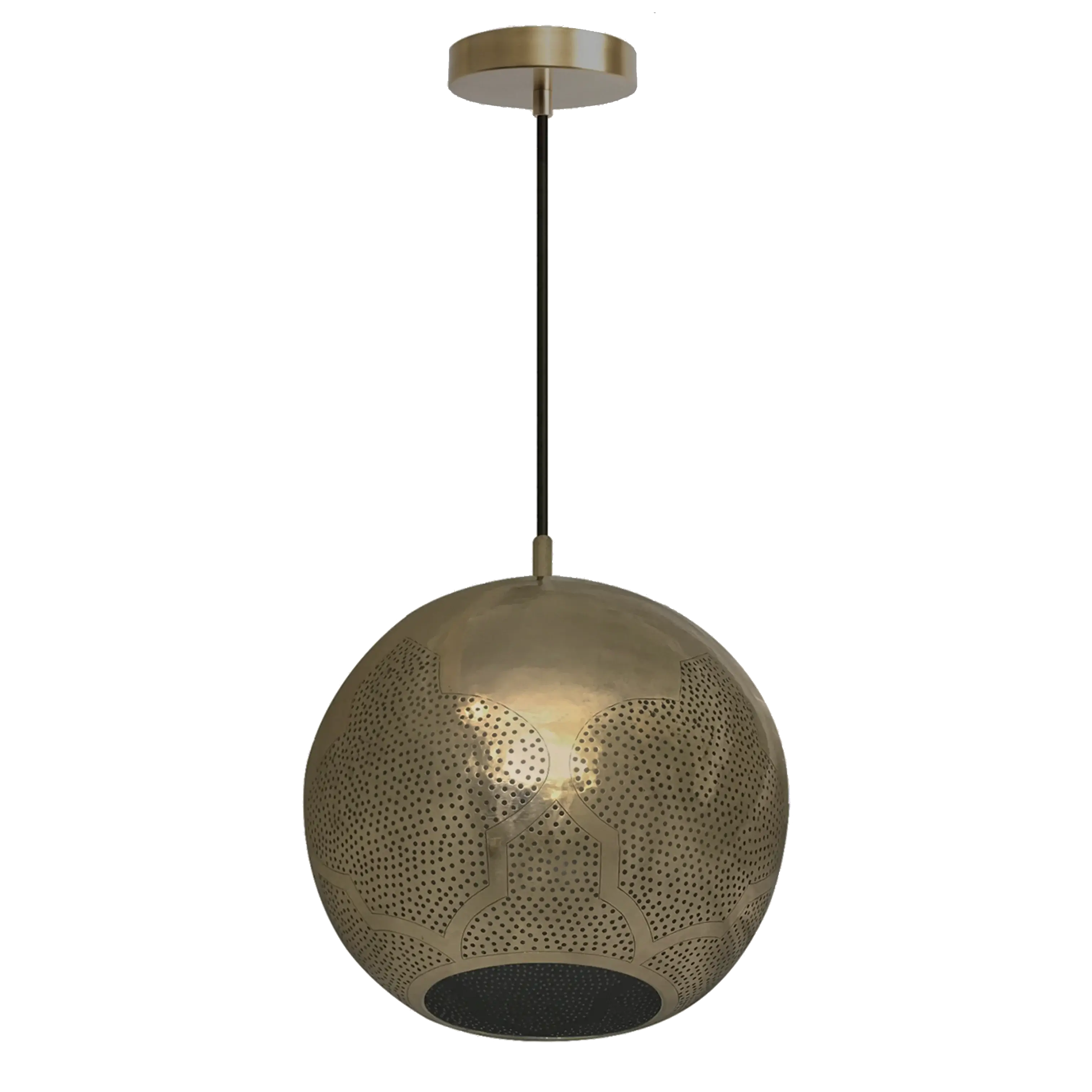 Dounia Home - DH-NAJREVPEN-SM-BRS - Najma Reversed Pendant Light - Polished Brass