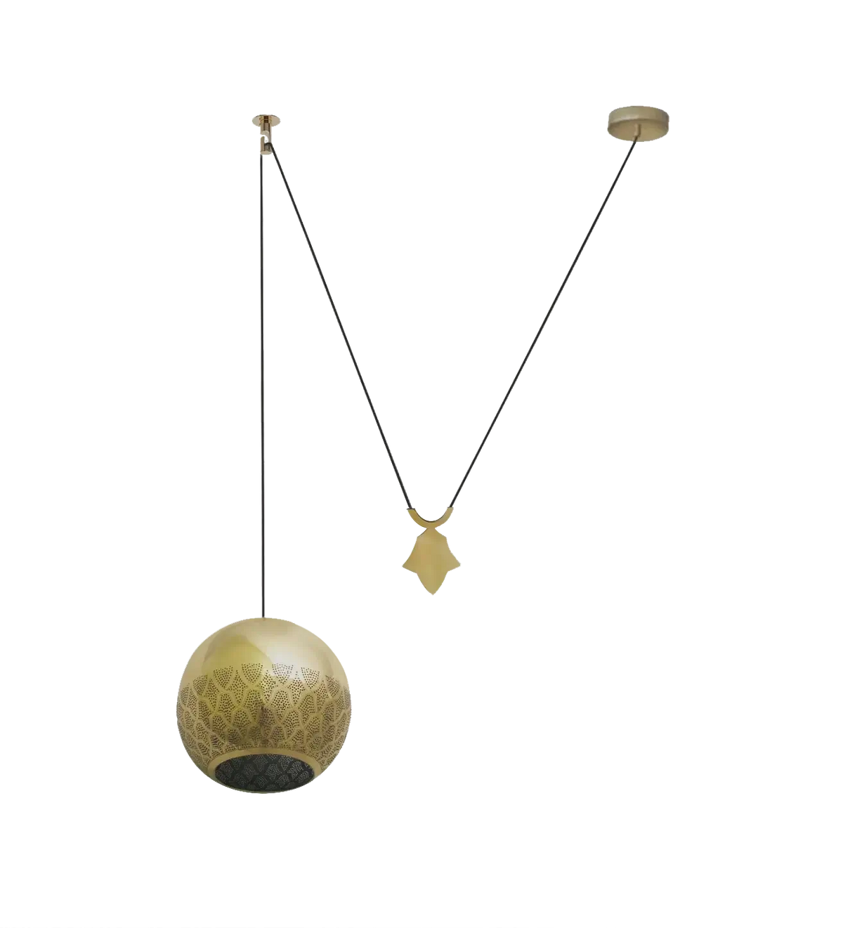 Dounia Home - DH-NURREVCOU-MD-PC - Nur Reversed counterbalance weight Pendant - Polished Copper