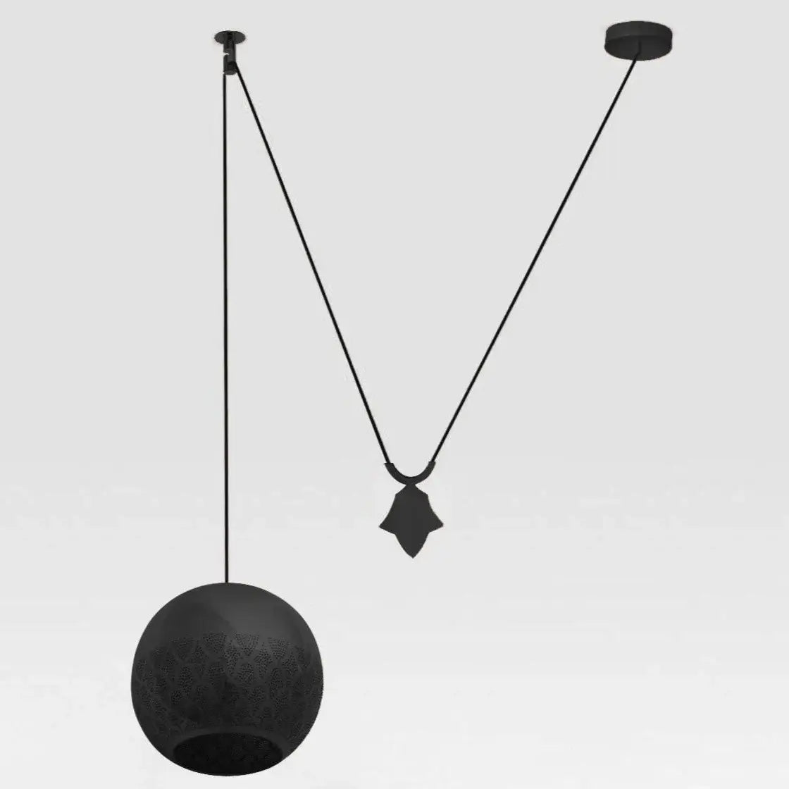 Dounia Home - DH-NURREVCOU-MD-BRS - Nur Reversed counterbalance weight Pendant - Polished Brass