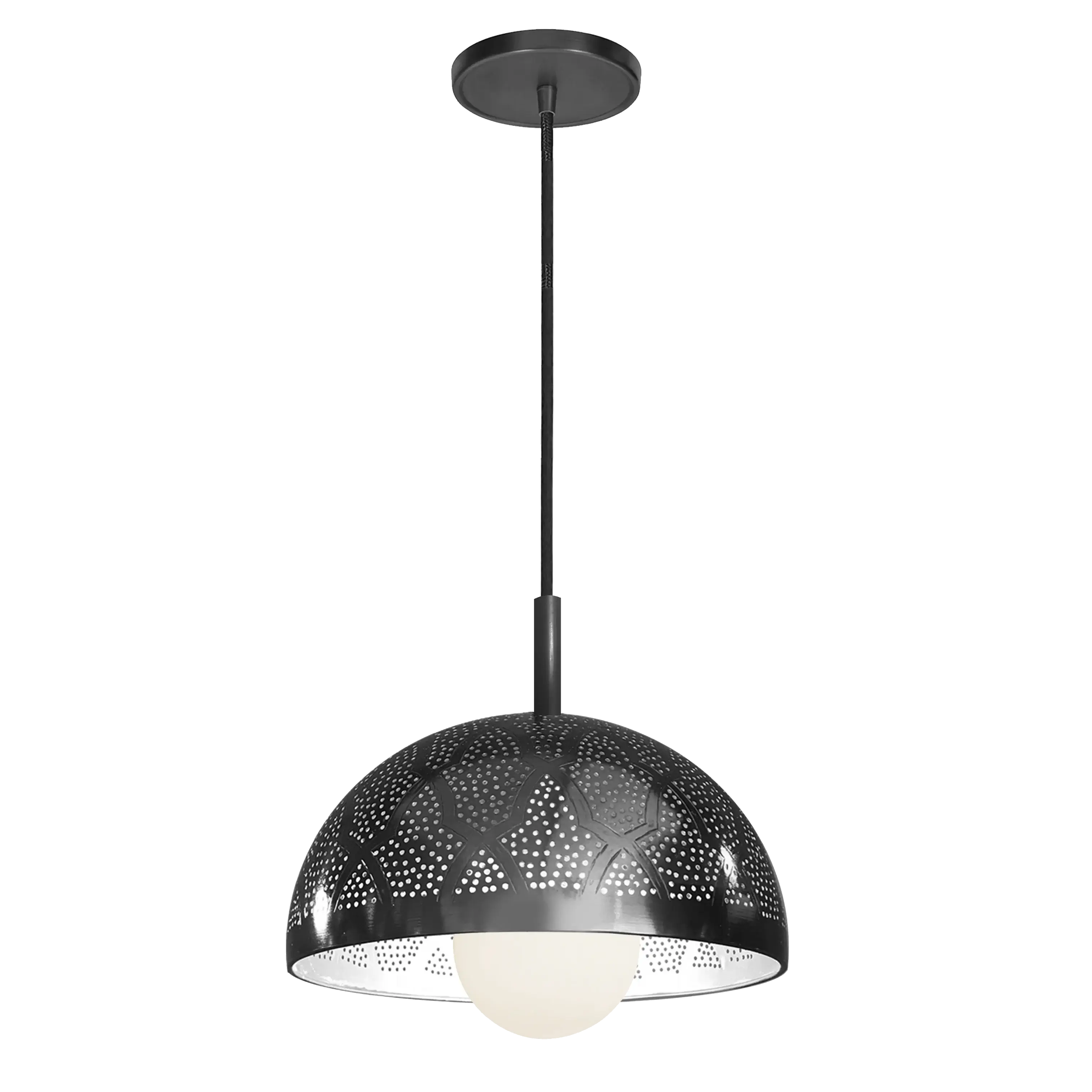 Dounia Home - DH-ZANMETDOM-MD-BRS - Zana Metal Dome-shaped Shade Suspension - Polished Brass