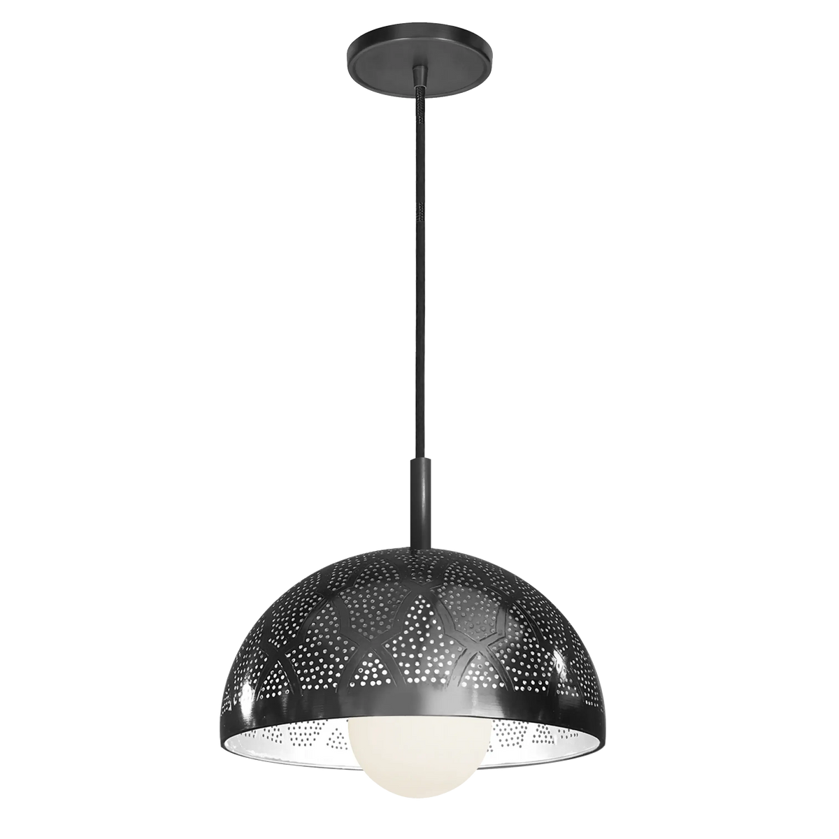Dounia Home - DH-ZANMETDOM-MD-BRS - Zana Metal Dome-shaped Shade Suspension - Polished Brass