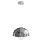 Dounia Home - DH-ZANMETDOM-SM-NIK - Zana Metal Dome-shaped Shade Suspension - Brushed Nickel Silver