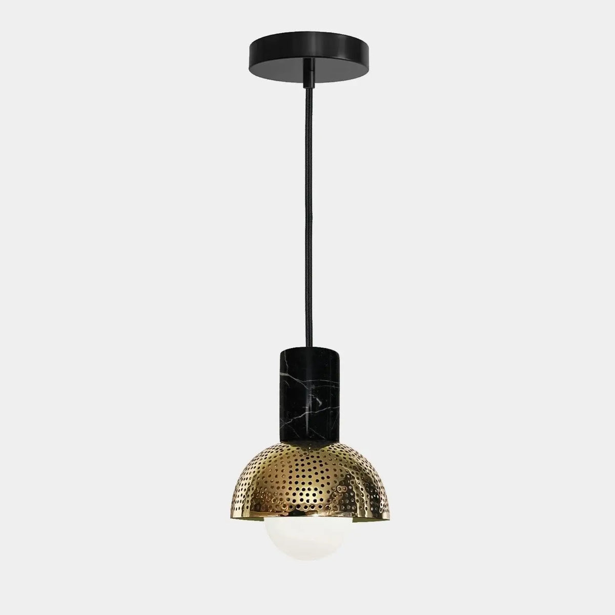 Dounia Home - DH-MARMARDOM-SM-PC - Maria Marble Dome Pendant Light - Polished Copper