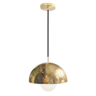 Dounia Home - DH-ZANMETDOM-MD-MGM - Zana Metal Dome-shaped Shade Suspension - Matte Gun Metal