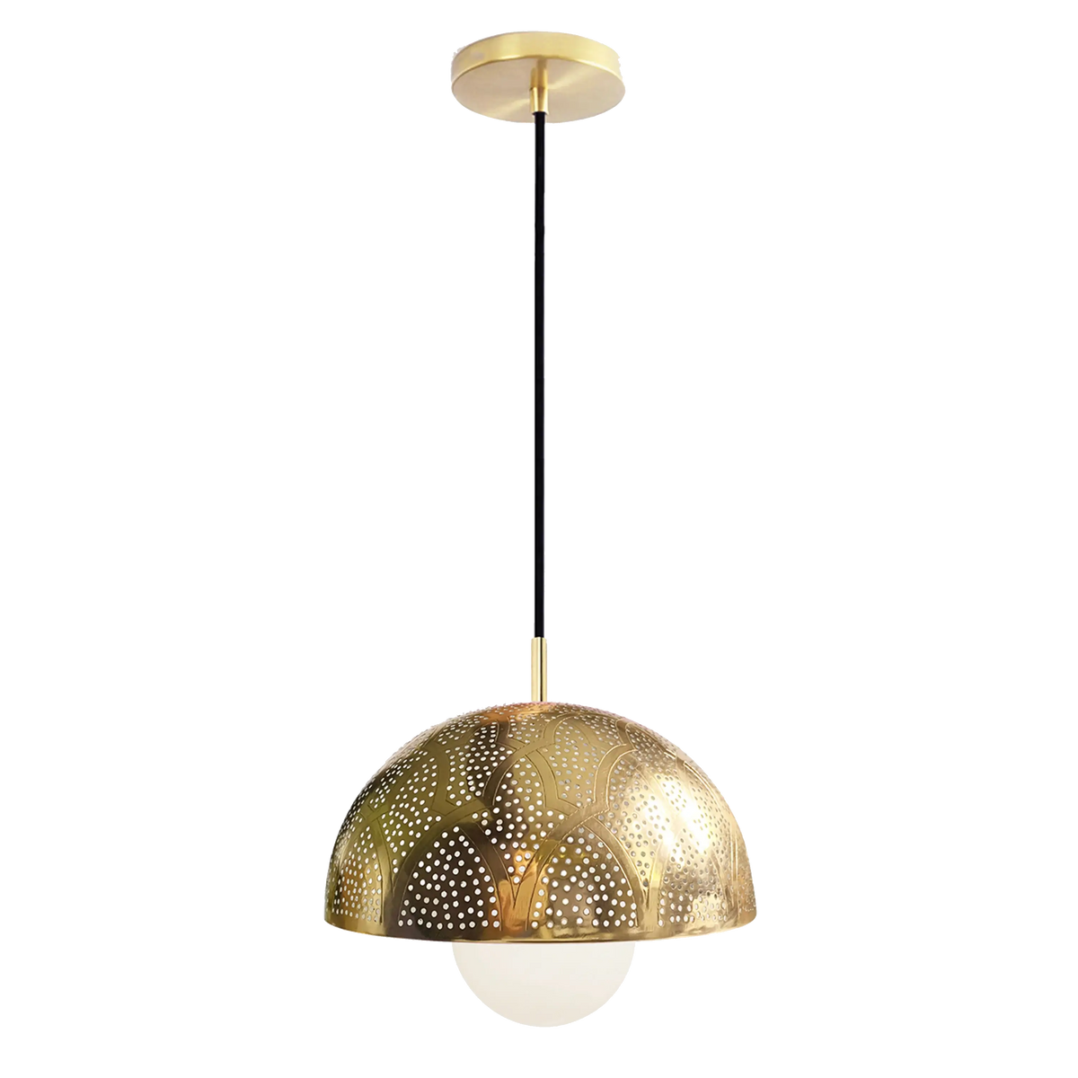 Dounia Home - DH-ZANMETDOM-MD-MGM - Zana Metal Dome-shaped Shade Suspension - Matte Gun Metal