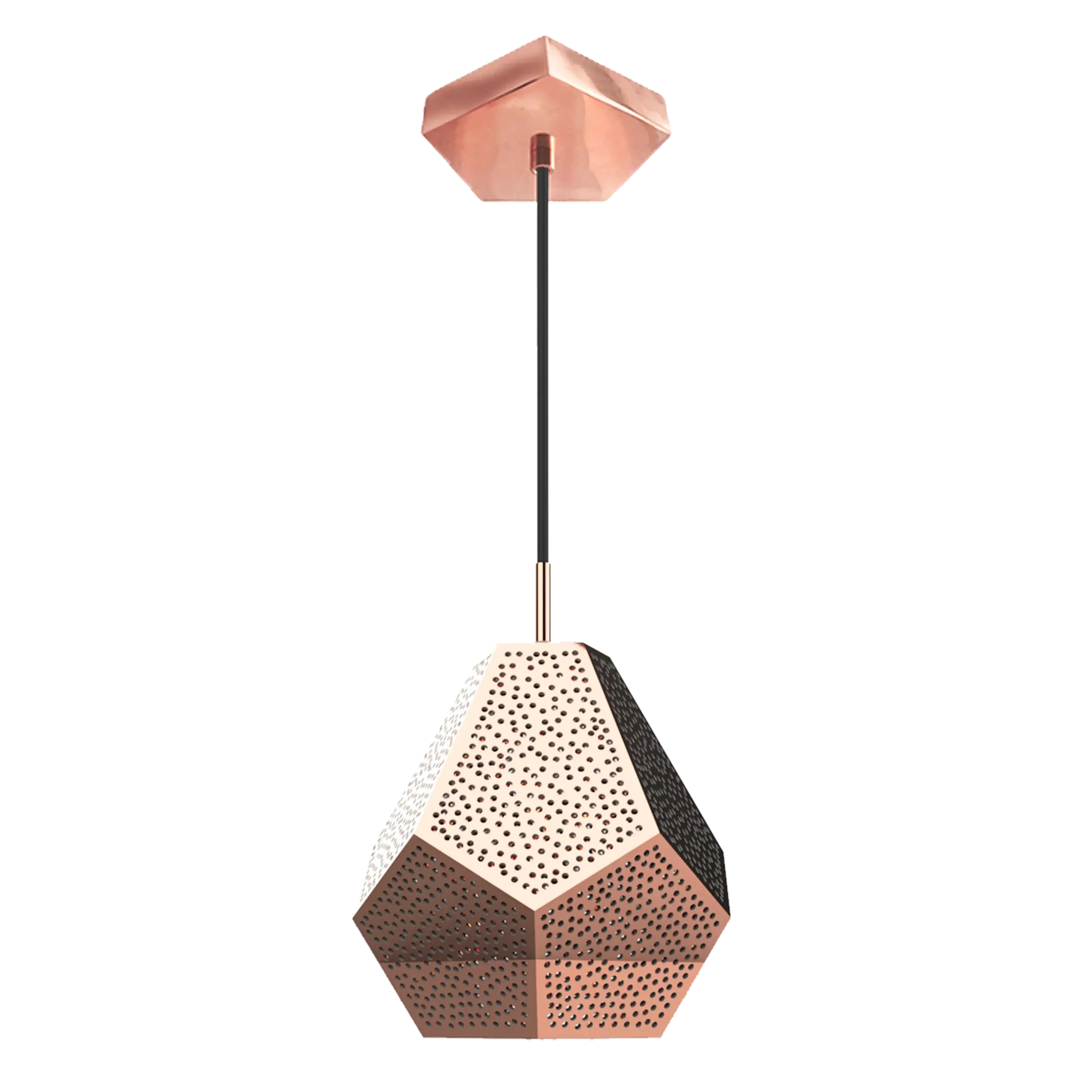 Dounia Home - DH-ALMMULPEN-MD-BRS - Almas Multifaceted Pendant Light - Polished Brass