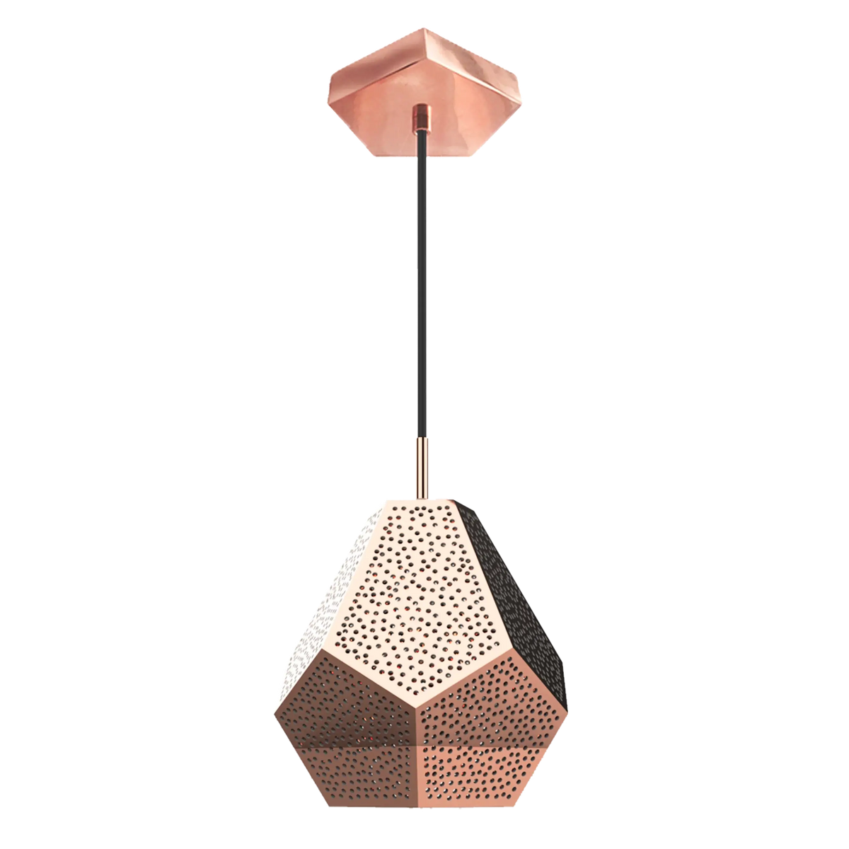 Dounia Home - DH-ALMMULPEN-MD-BRS - Almas Multifaceted Pendant Light - Polished Brass