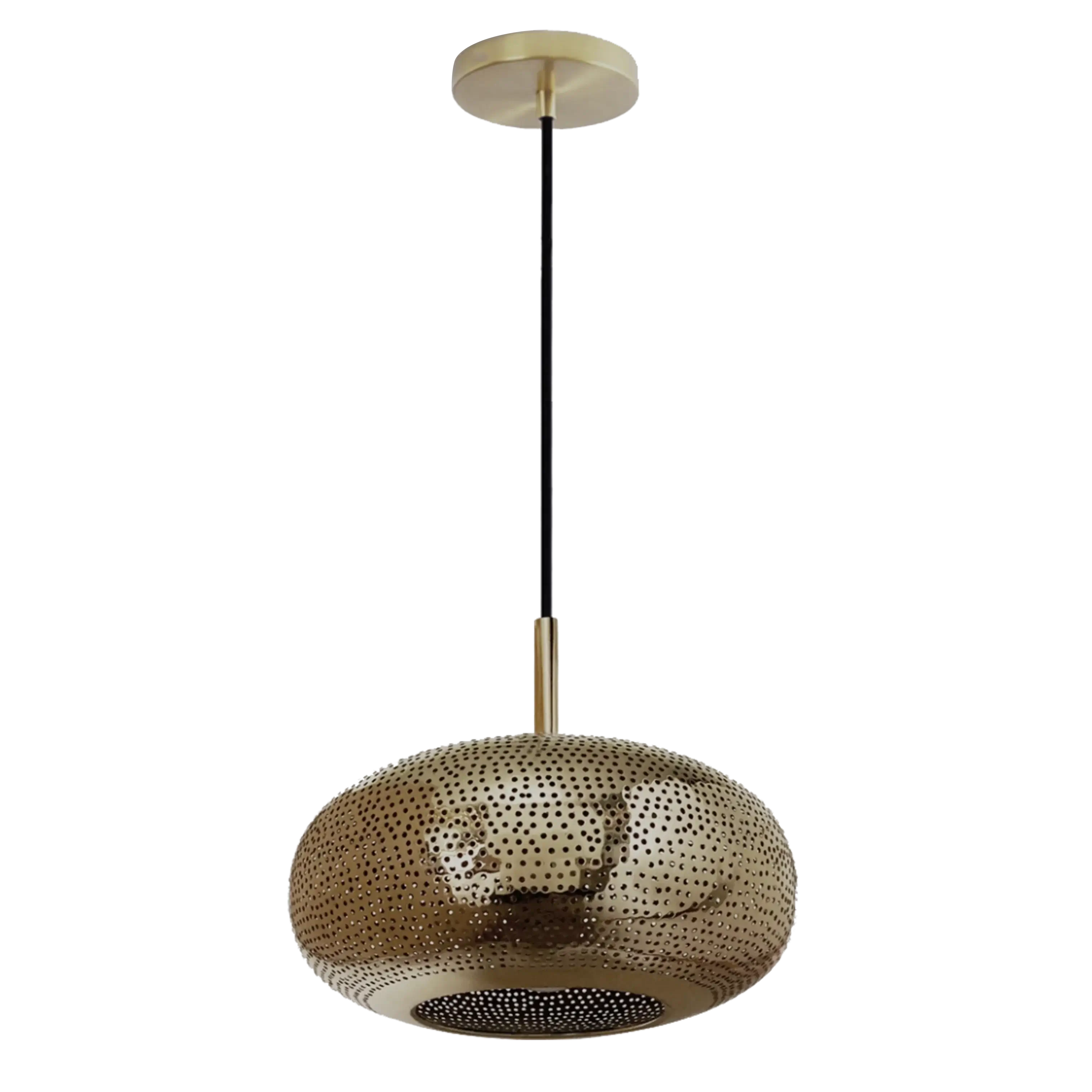 Dounia Home - DH-LILSAUPEN-MD-BRS - Lila Saucer Pendant Light - Polished Brass