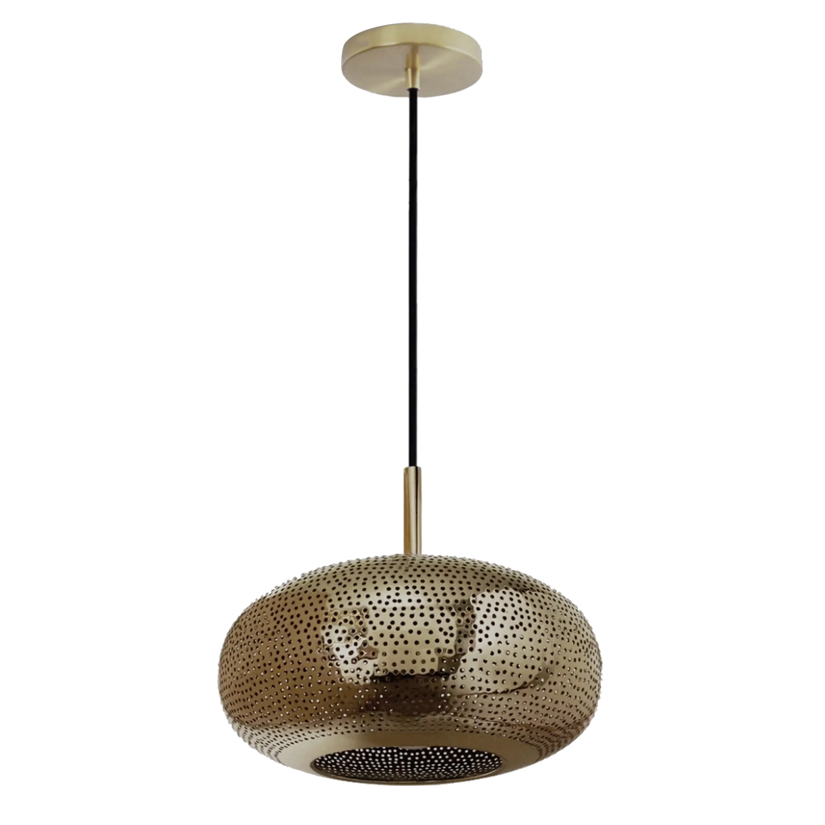 Dounia Home - DH-LILSAUPEN-MD-BRS - Lila Saucer Pendant Light - Polished Brass