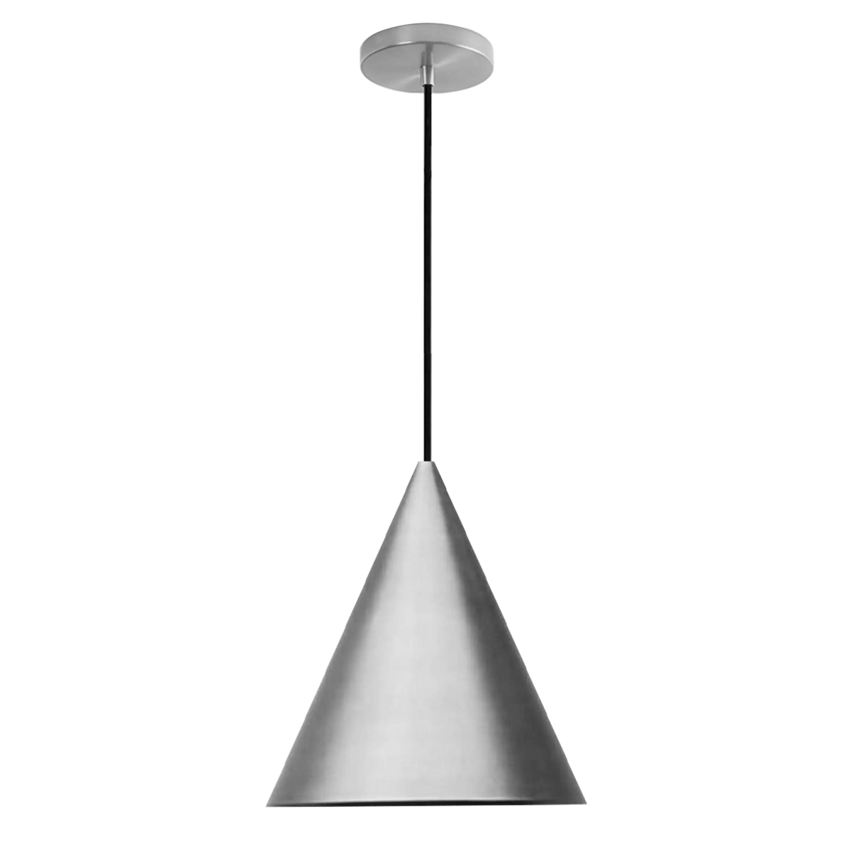 Dounia Home - DH-KOBCONSHA-MD-NIK - Koba Cone-Shaped Pendant Light - Brushed Nickel Silver