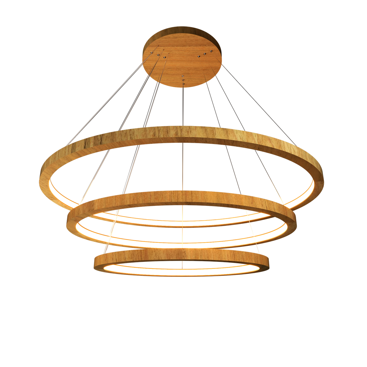 Accord Lighting 1414LED.09 Frame Trio Cylindrical Pendant in Louro Freijo