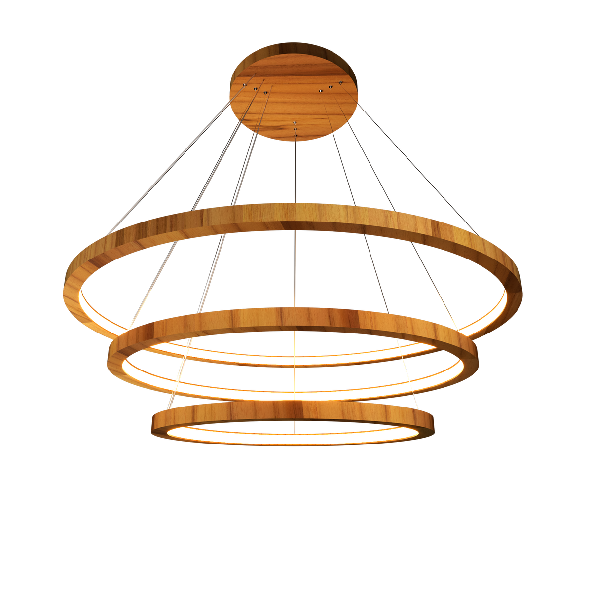 Accord Lighting 1414LED.12 Frame Trio Cylindrical Pendant in Teak