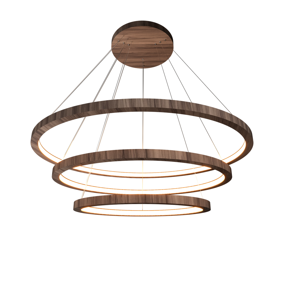 Accord Lighting 1414LED.18 Frame Trio Cylindrical Pendant in American Walnut