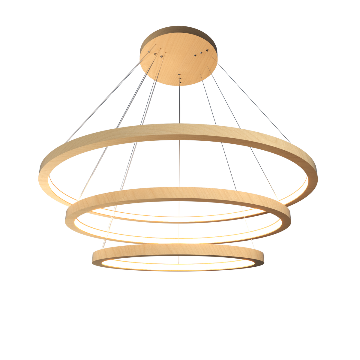 Accord Lighting 1414LED.34 Frame Trio Cylindrical Pendant in Maple