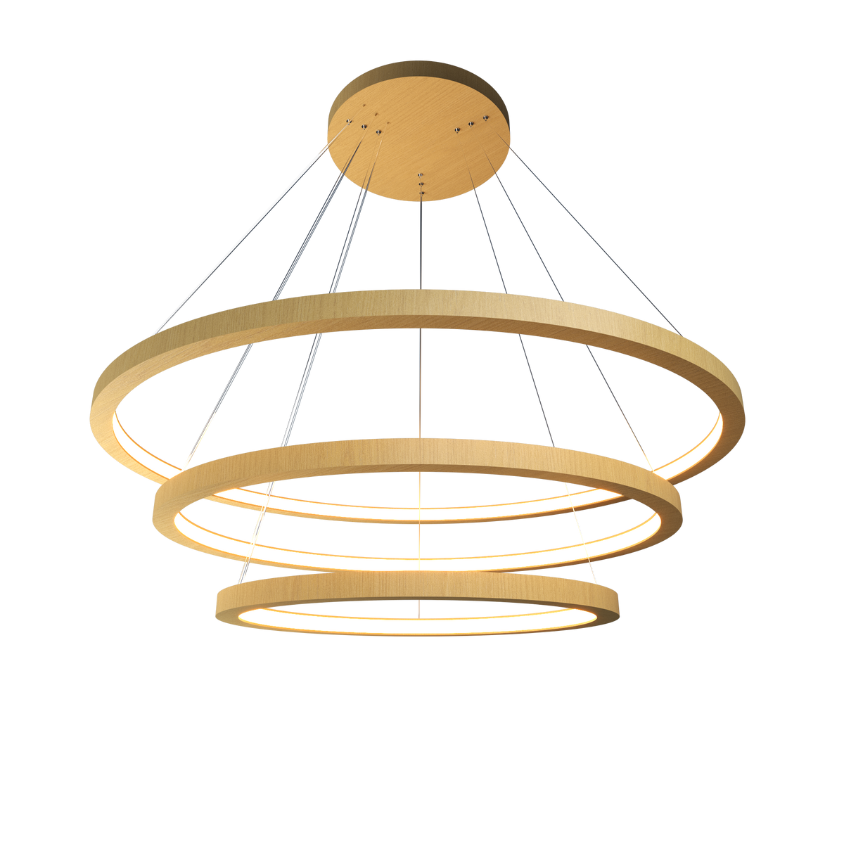 Accord Lighting 1414LED.49 Frame Trio Cylindrical Pendant in Organic Gold