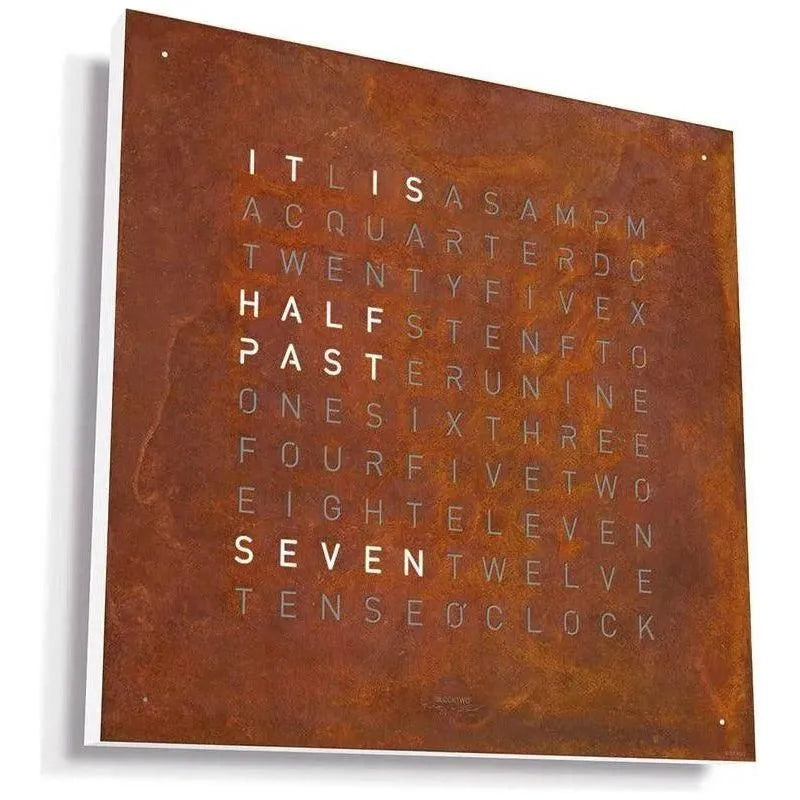 Qlocktwo - QLOCKTWO CLASSIC Rust Creator's Edition Wall Clock - QT-CLASSIC-CE-EN-RU | Montreal Lighting & Hardware