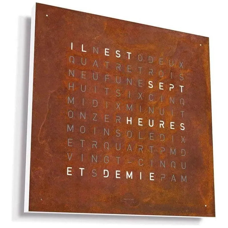 Qlocktwo - QLOCKTWO CLASSIC Rust Creator's Edition Wall Clock - QT-CLASSIC-CE-FR-RU | Montreal Lighting & Hardware