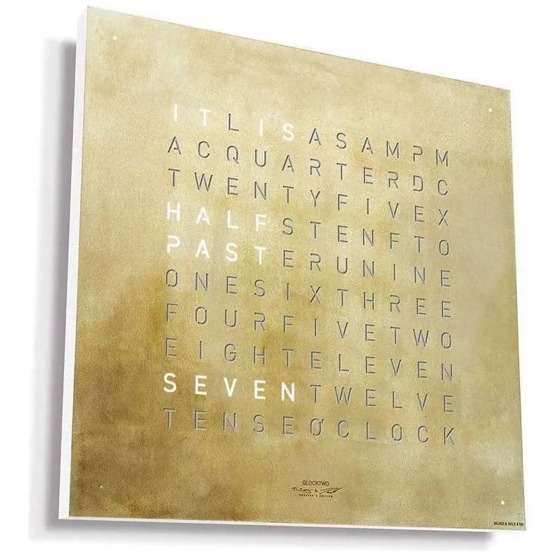 Qlocktwo - QLOCKTWO CLASSIC Silver & Gold Creator's Edition Wall Clock - QT-CLASSIC-CE-EN-SG | Montreal Lighting & Hardware