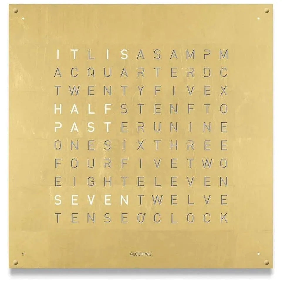 Qlocktwo - QLOCKTWO LARGE Gold Creator's Edition Wall Clock - QT-LARGE-CE-EN-GD | Montreal Lighting & Hardware