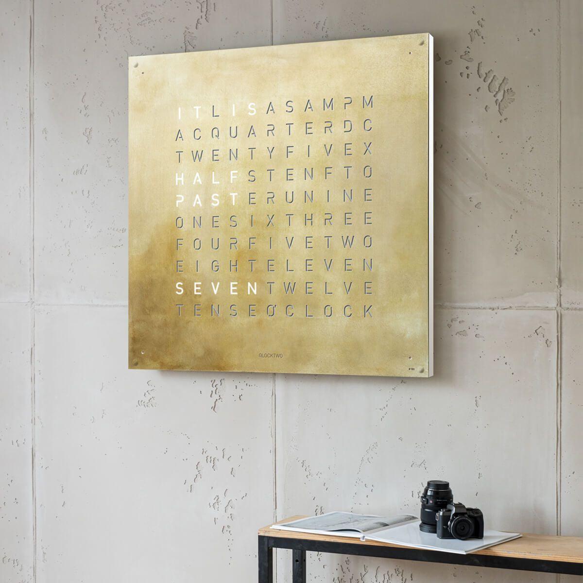 Qlocktwo - QLOCKTWO LARGE Silver & Gold Creator's Edition Wall Clock - QT-LARGE-CE-FR-SG | Montreal Lighting & Hardware