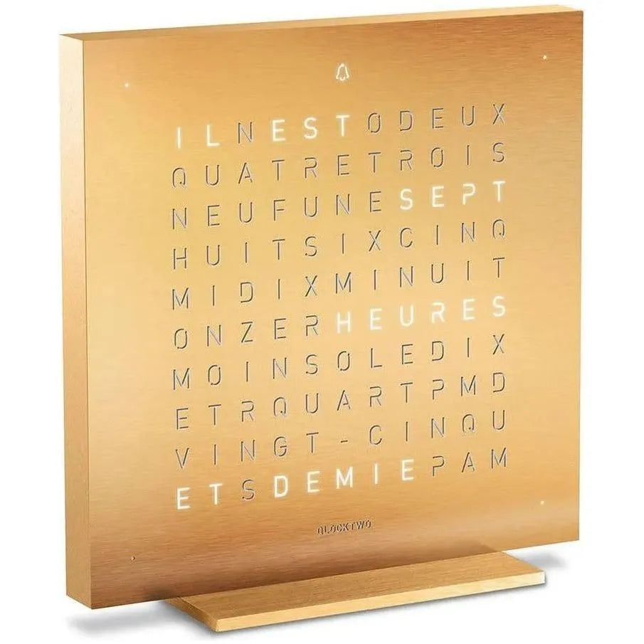 Qlocktwo - QLOCKTWO TOUCH Metal Alarm Clock - QT-TOUCH-METAL-FR-GL | Montreal Lighting & Hardware