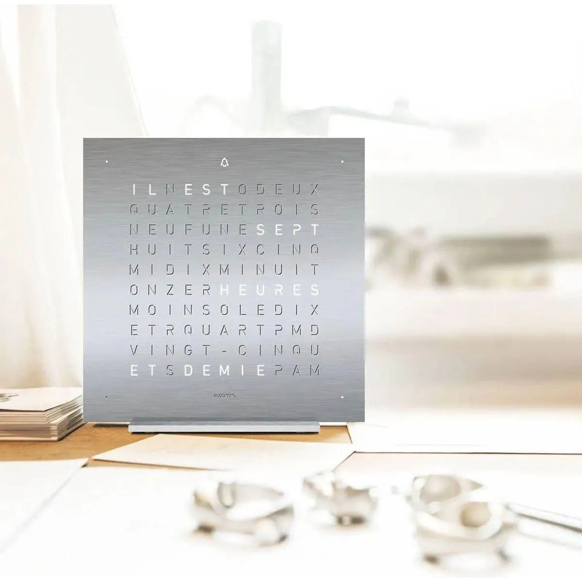 Qlocktwo - QLOCKTWO TOUCH Metal Alarm Clock - QT-TOUCH-METAL-FR-GL | Montreal Lighting & Hardware