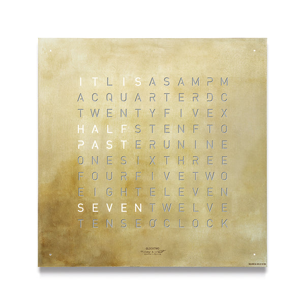 QLOCKTWO Earth 45 Frontcover Silver & Gold