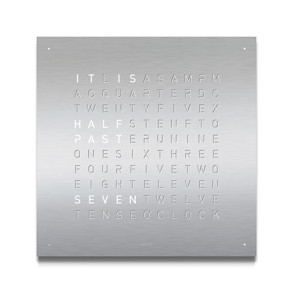 QLOCKTWO Earth 45 Couvercle avant en acier inoxydable