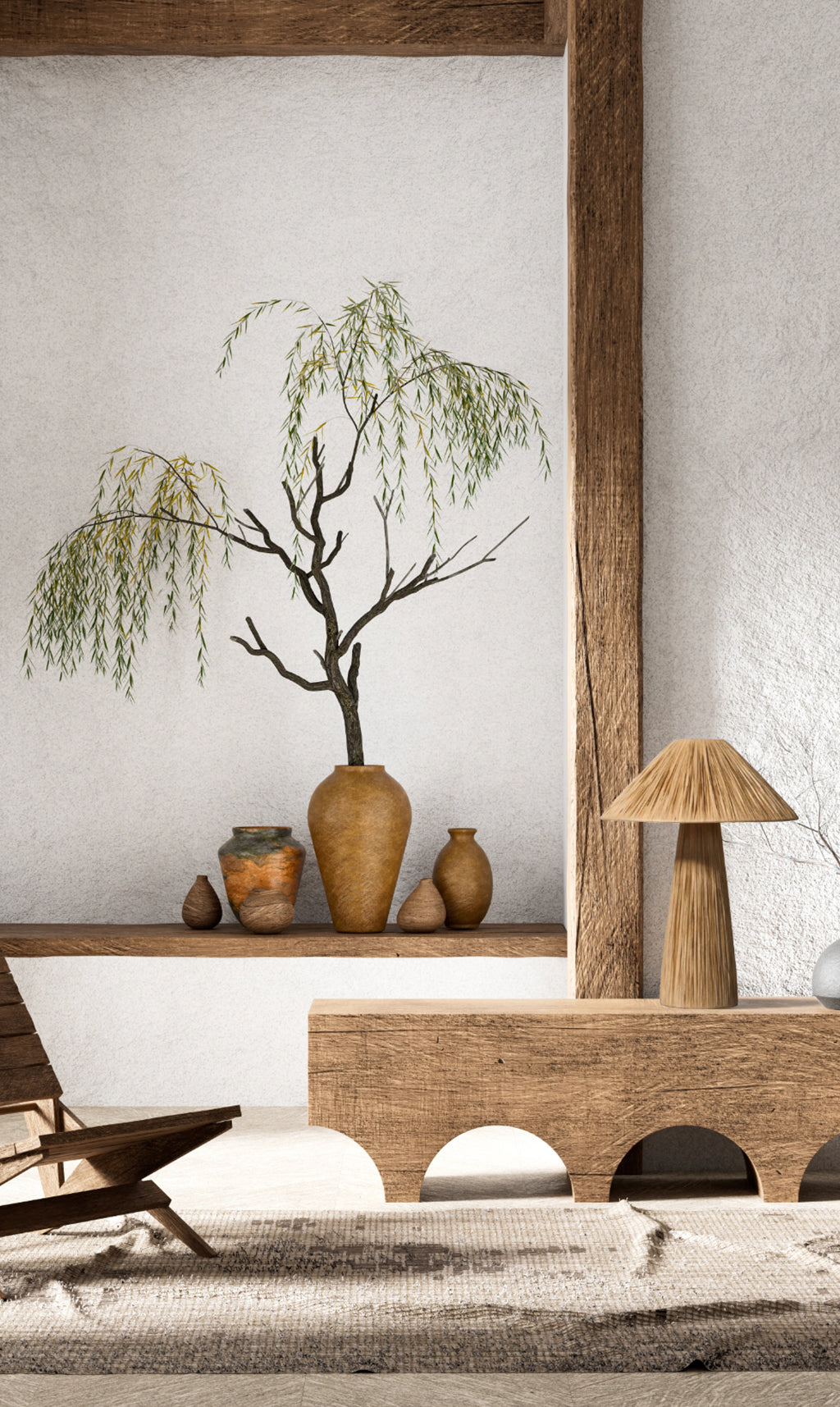 Dounia Home - DH-ADATABLAM-SM-BR - Ada Table Lamp - Blue Raffia