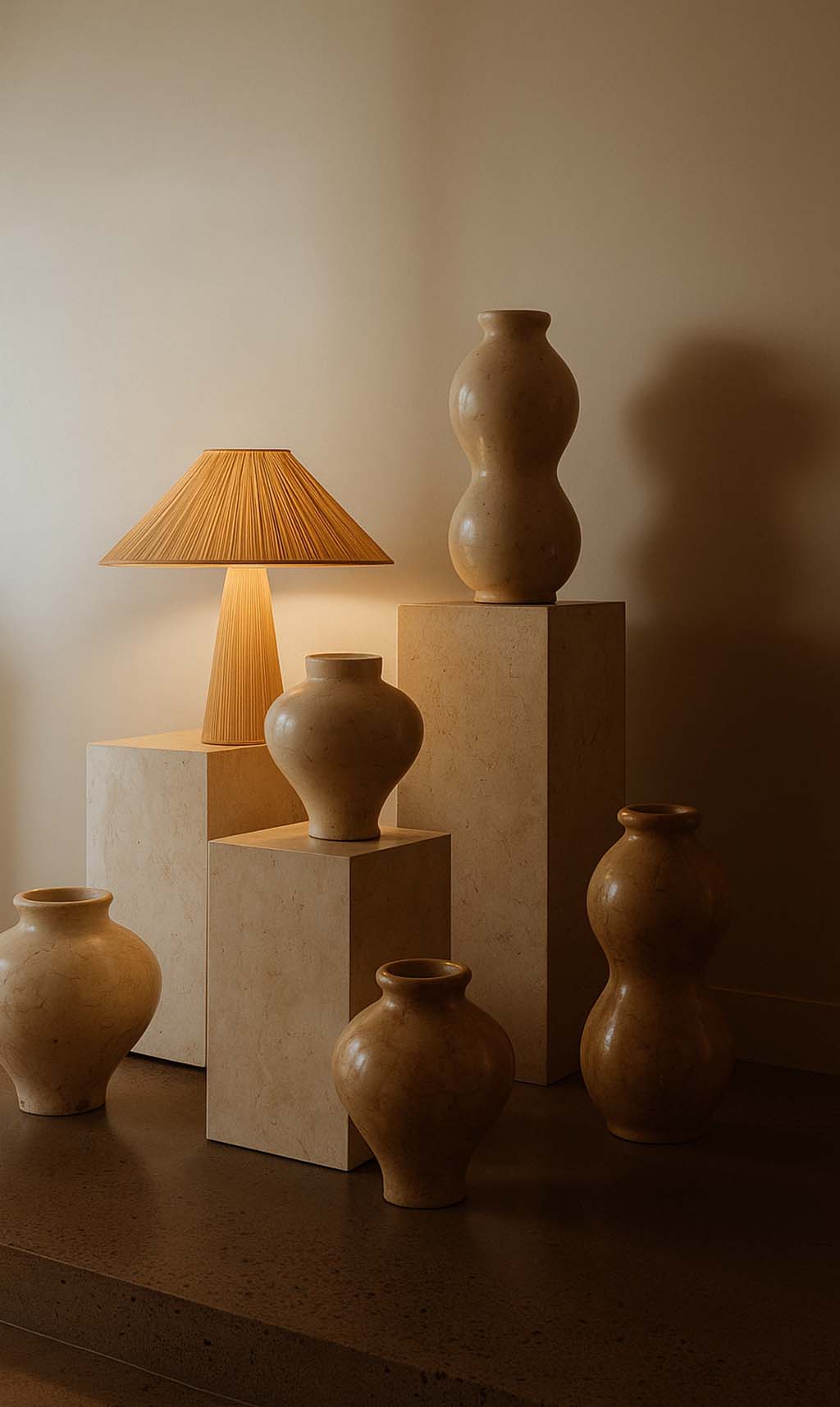 Dounia Home - DH-ADATABLAM-SM-RR - Ada Table Lamp - Red Raffia