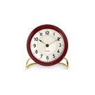 Arne Jacobsen Clocks 43676 Station Table Clock in Bordeaux/White