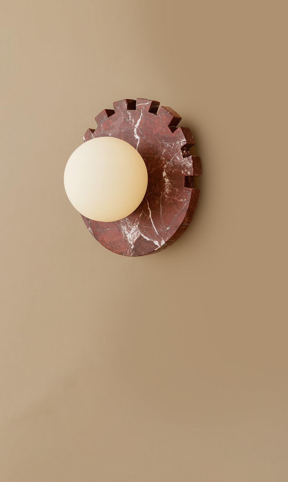 Dounia Home - DH-CHEDISWAL-MD-RED - Checkered Disc Wall Sconce  - Red Marble - Red Marble