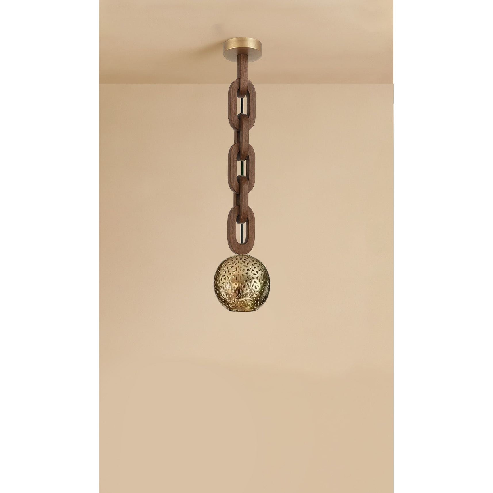 Dounia Home - DH-RIACHAPEN-SM-AB-4 - Riad Chain Pendant Light - Antique Brass