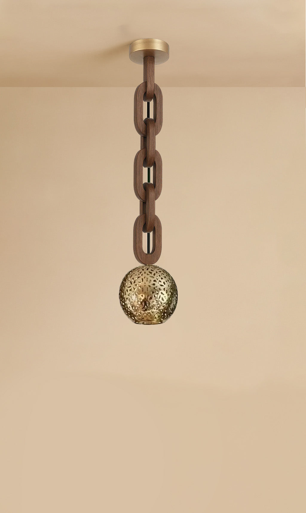 Dounia Home - DH-RIACHAPEN-SM-AB-4 - Riad Chain Pendant Light - Antique Brass