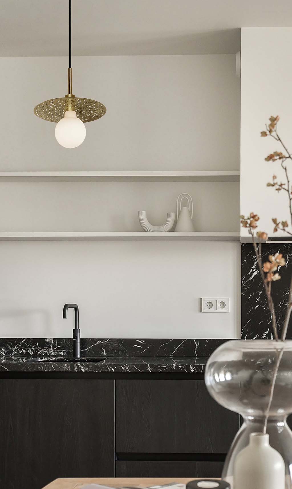 Dounia Home - DH-RIADISLED-SM-PC - Riad Disc LED Suspension - Polished Copper