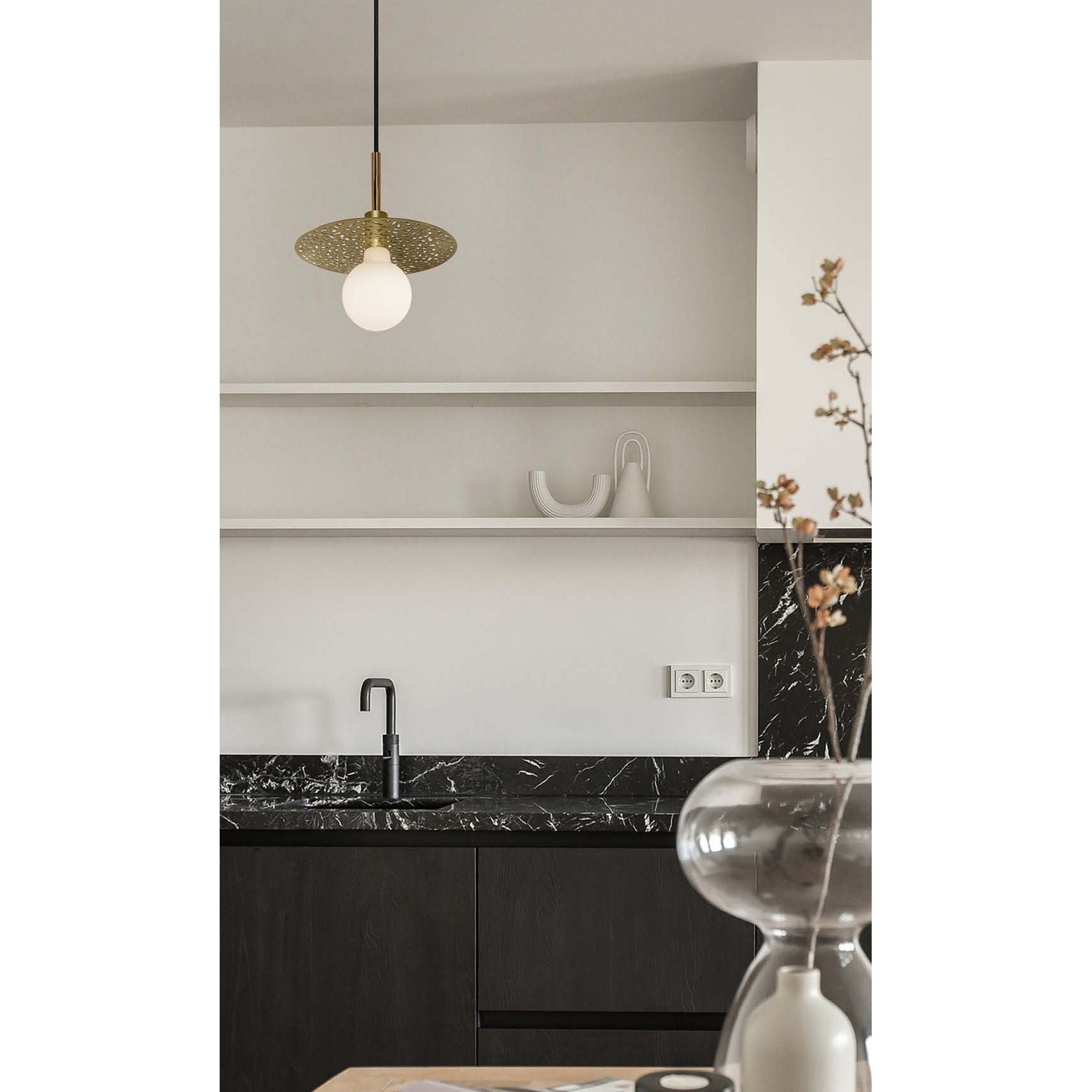 Dounia Home - DH-RIADISLED-SM-PC - Riad Disc LED Suspension - Polished Copper