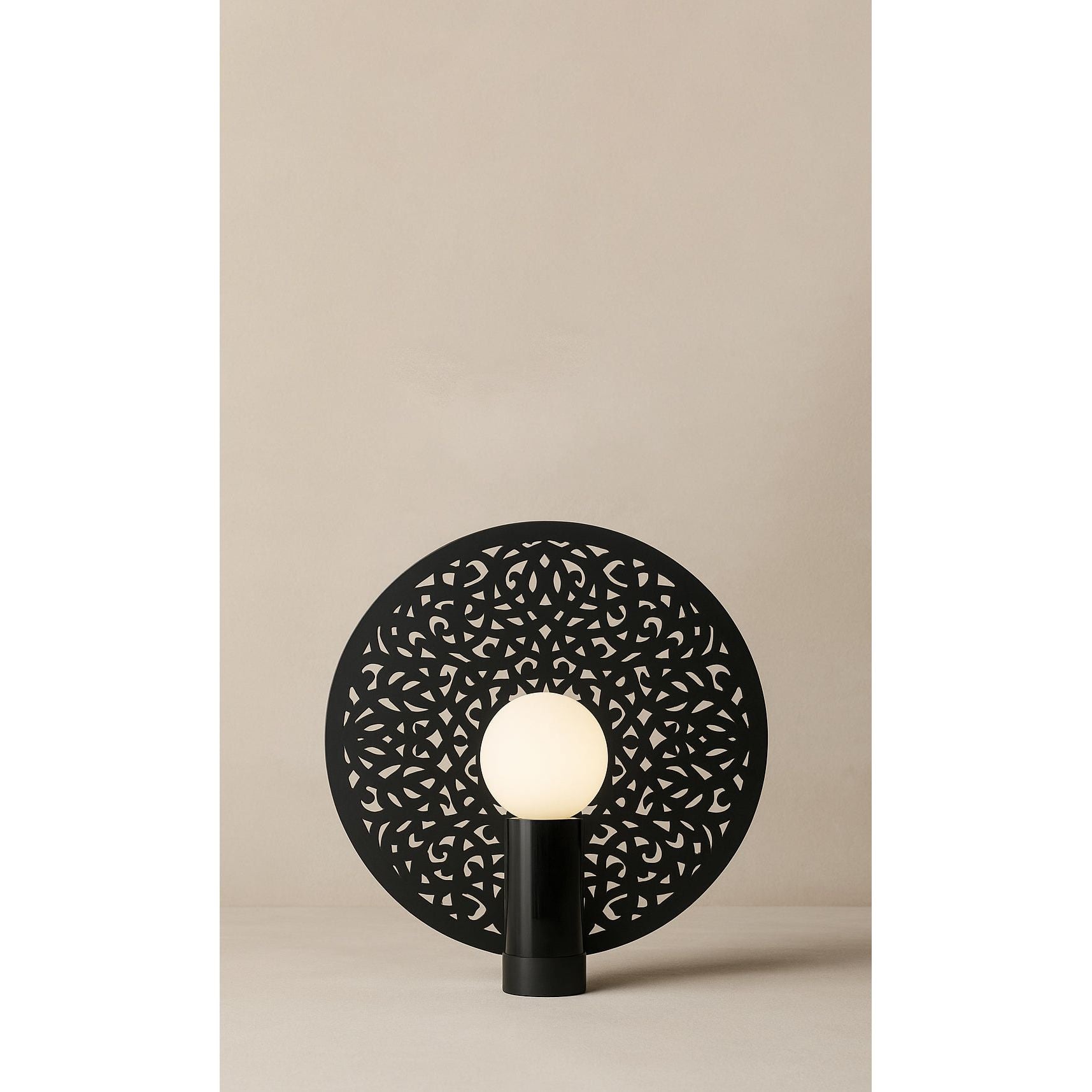 Dounia Home - DH-RIADISTAB-MGM - Riad Disc Table Lamp - Matte Gun Metal