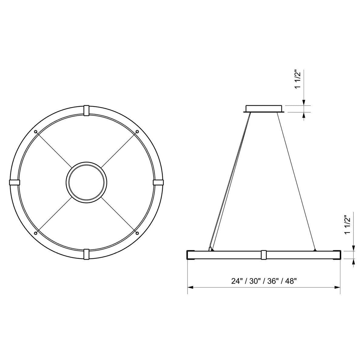 Ridgely Studio Works - Aura Slim Pendant - AU-SM-PE-BLS-LRG | Montreal Lighting & Hardware