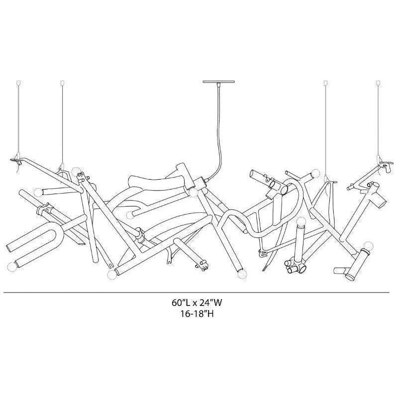 Ridgely Studio Works - Bicycle Linear Chandelier - BIC-CH-102AW-LNR-B | Montreal Lighting & Hardware